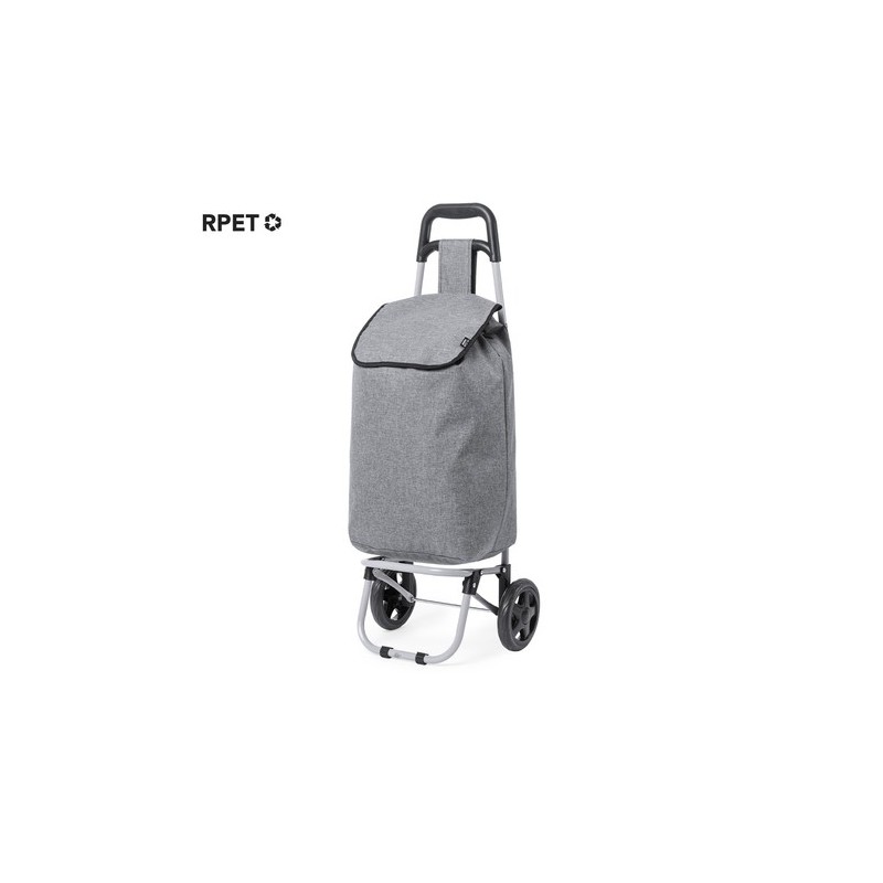 Sac Éco-responsable et Pliable Personnalisé de Caddie Course Daggio Couleurs : gris Matières : polyester recyclé personnalisable