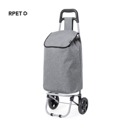 Sac Éco-responsable et Pliable Personnalisé de Caddie Course Daggio Couleurs : gris Matières : polyester recyclé personnalisable
