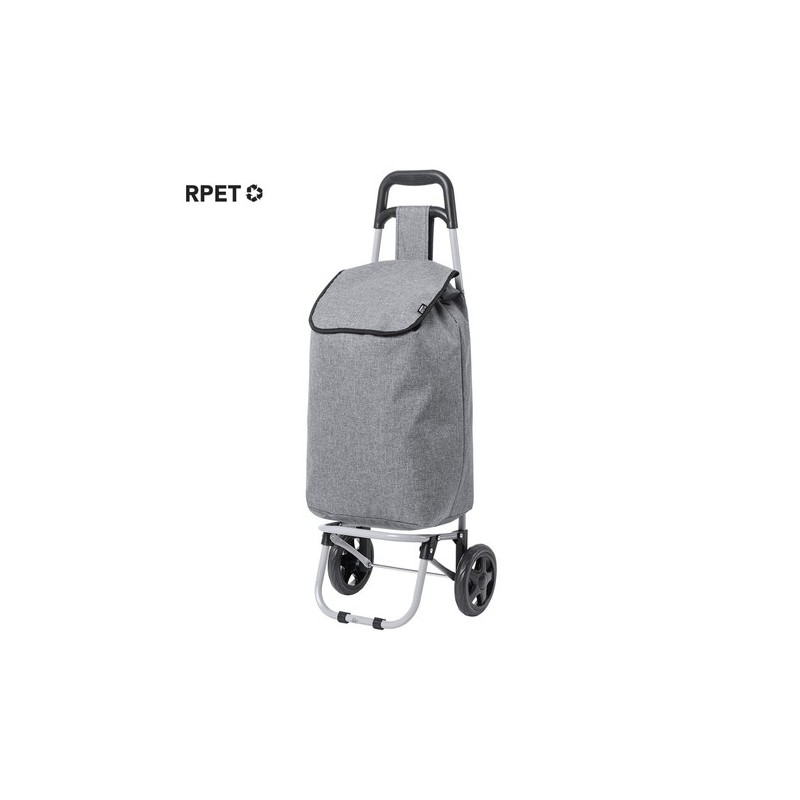 Sac Éco-responsable et Pliable Personnalisé de Caddie Course Daggio Couleurs : gris Matières : polyester recyclé goodies publici