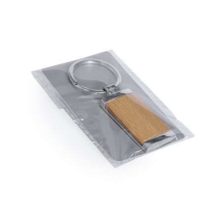 Porte-clés personnalisés en métal et bois naturel pas cher Vitolok Matières : bois accessoire événementiel unique
