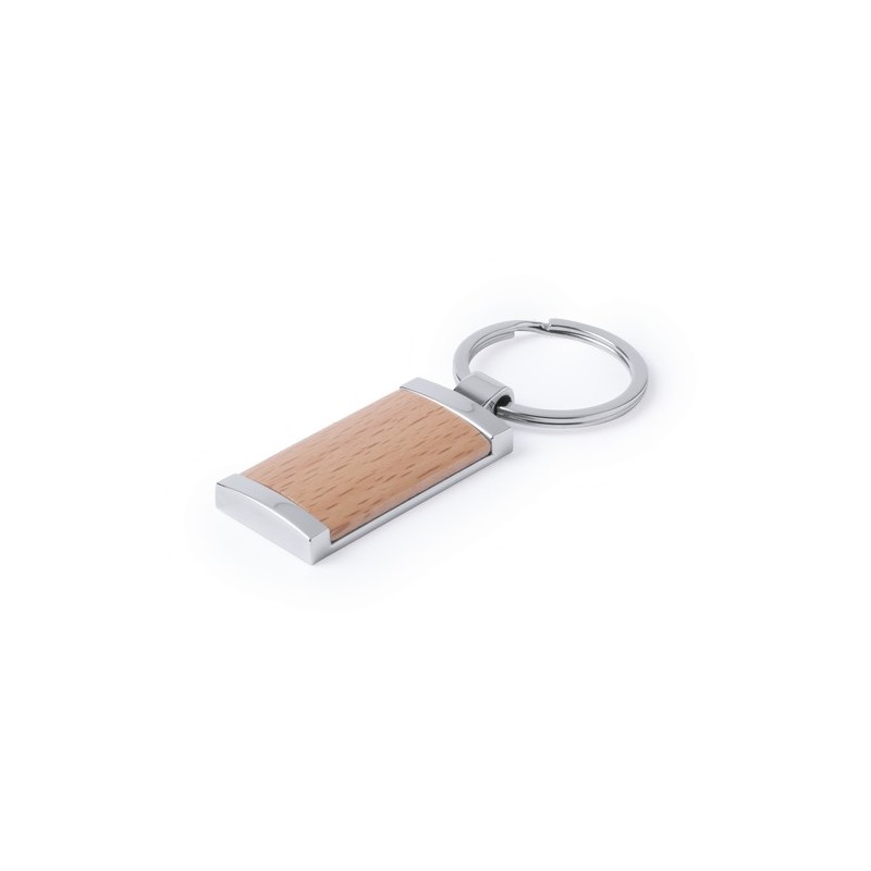 Porte-clés personnalisés en métal et bois naturel pas cher Vitolok Matières : bois cadeau client original