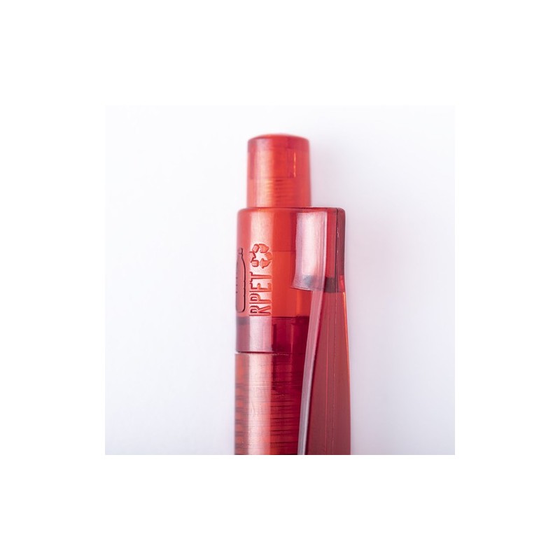 Stylo Bille Éco-responsable Personnalisé Hispar Matières : PET recyclé Couleurs : rouge cadeau client original