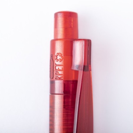 Stylo Bille Éco-responsable Personnalisé Hispar Matières : PET recyclé Couleurs : rouge cadeau client original
