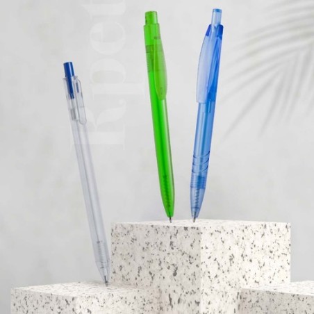 Stylo Bille Éco-responsable Personnalisé Hispar Matières : PET recyclé Couleurs : rouge personnalisable avec votre logo