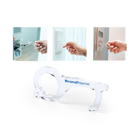 Porte-Clés Anticontact Personnalisé Éco-responsable - Napil Sécurité Maison Couleurs : transparent personnalisable avec votre lo