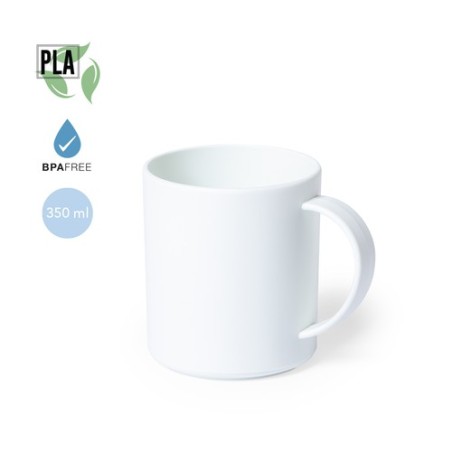 Tasse Personnalisée Compostable - Pioka Matières : PLA Couleurs : blanc personnalisable avec votre logo