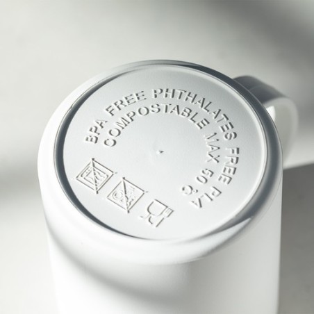 Tasse Personnalisée Compostable - Pioka Matières : PLA Couleurs : blanc goodies publicitaire événementiel