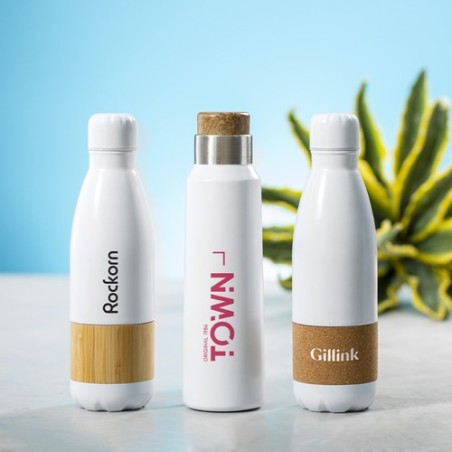 Bouteille Publicitaire Personnalisée Anukin Matières : acier inoxydable Couleurs : blanc livraison express 24h 48h