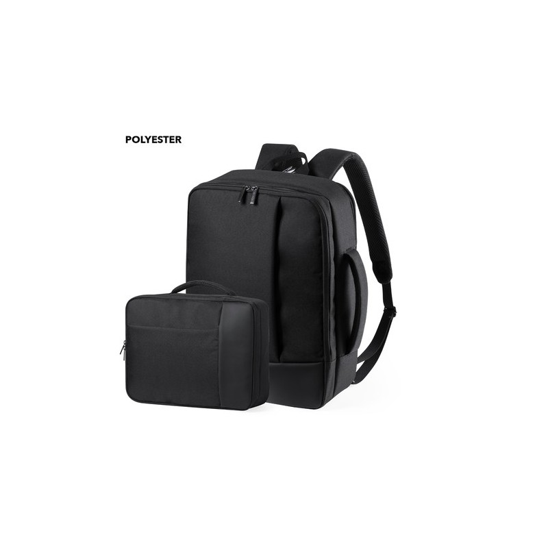 Sac à Dos Personnalisable Éco-responsable Porte-Documents Hurkon Matières : polyester Couleurs : noir personnalisable avec votre