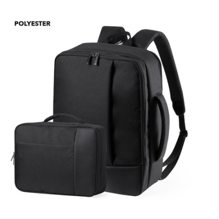 Sac à Dos Personnalisable Éco-responsable Porte-Documents Hurkon Matières : polyester Couleurs : noir personnalisable avec votre