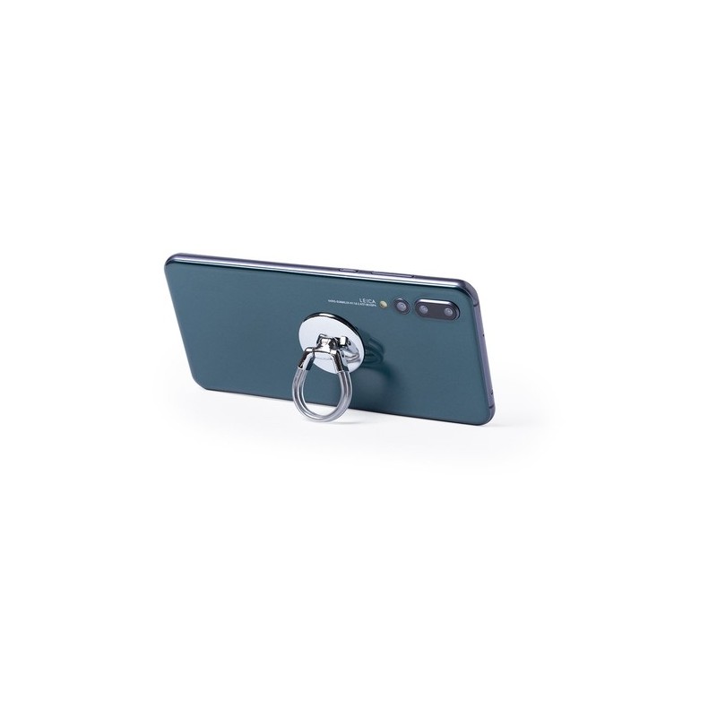 Support pratique personnalisé Atosh - Accessoire téléphonique pas cher Matières : métal Couleurs : argenté impression haute défi