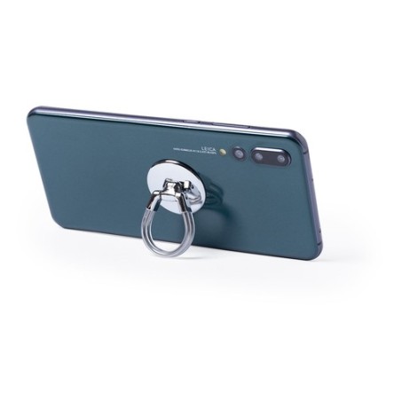 Support pratique personnalisé Atosh - Accessoire téléphonique pas cher Matières : métal Couleurs : argenté impression haute défi