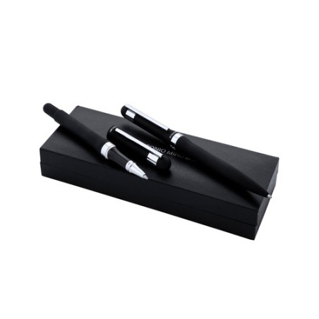 Set Cadeau d'Entreprise Éco-responsable avec Stylo et Roller Personnalisé Antonio Miro Matières : métal Couleurs : noir cadeau c