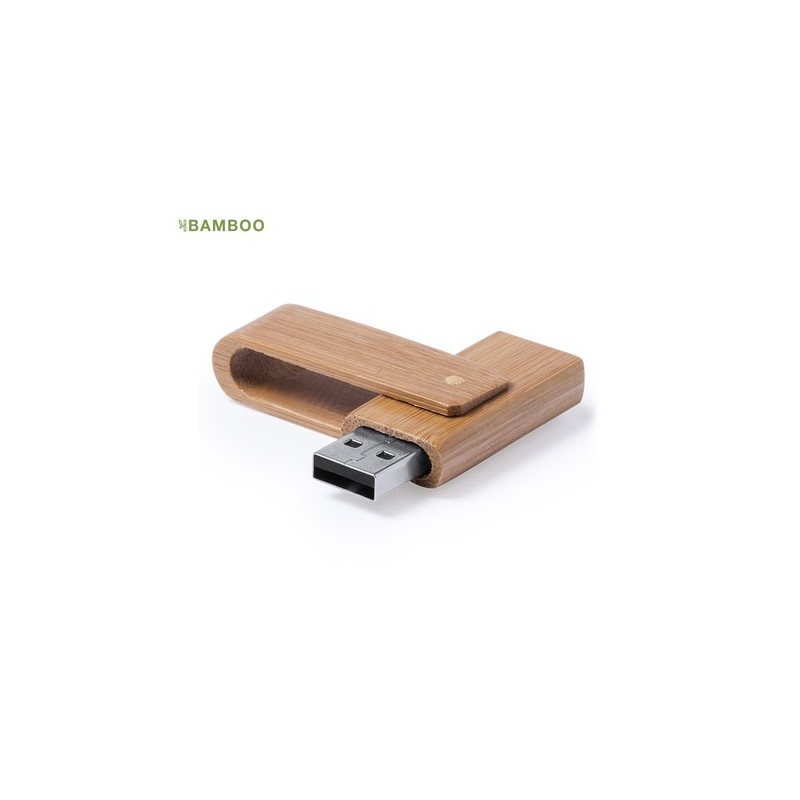 Clé USB Éco-responsable 16GB Publicitaire Haidam Matières : bambou