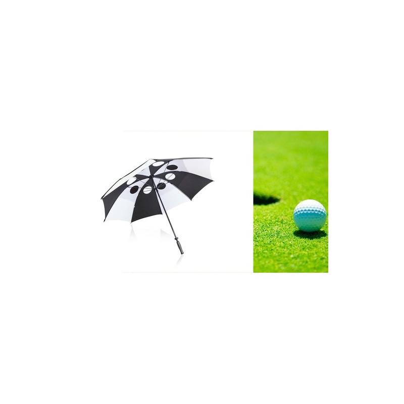 Parapluie durable et publicitaire de golf Budyx Matières : pongée Couleurs : blanc goodies publicitaire événementiel