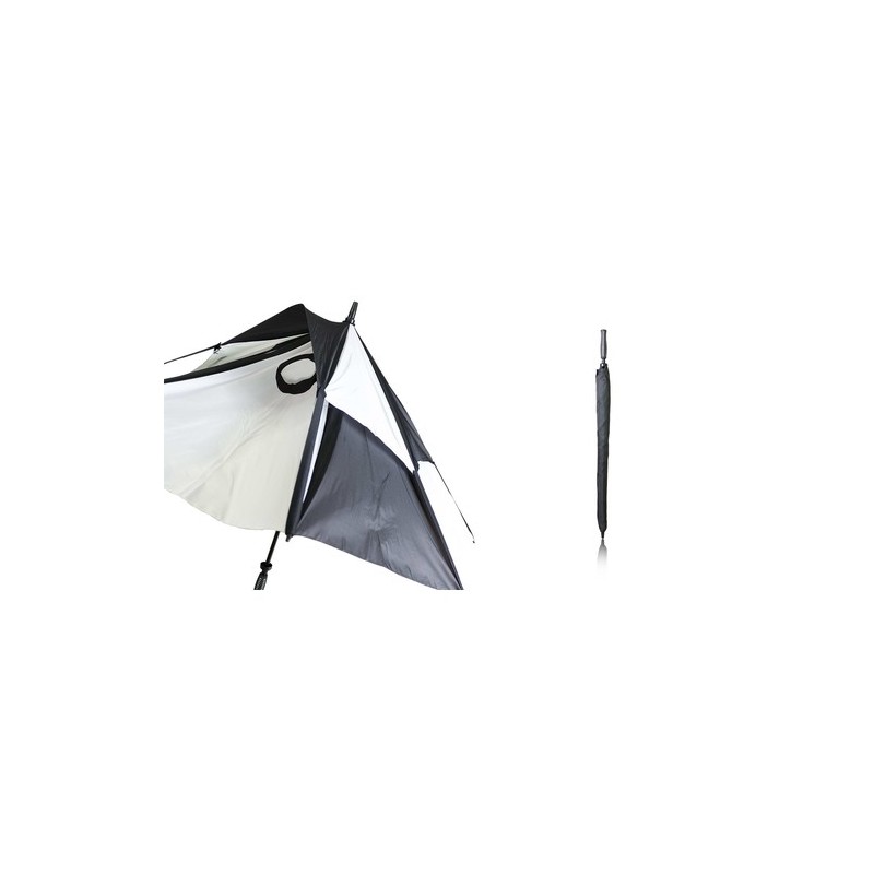 Parapluie durable et publicitaire de golf Budyx Matières : pongée Couleurs : blanc marquage laser ultra précis