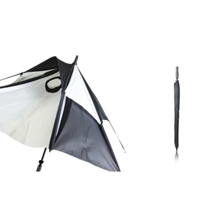 Parapluie durable et publicitaire de golf Budyx Matières : pongée Couleurs : blanc marquage laser ultra précis