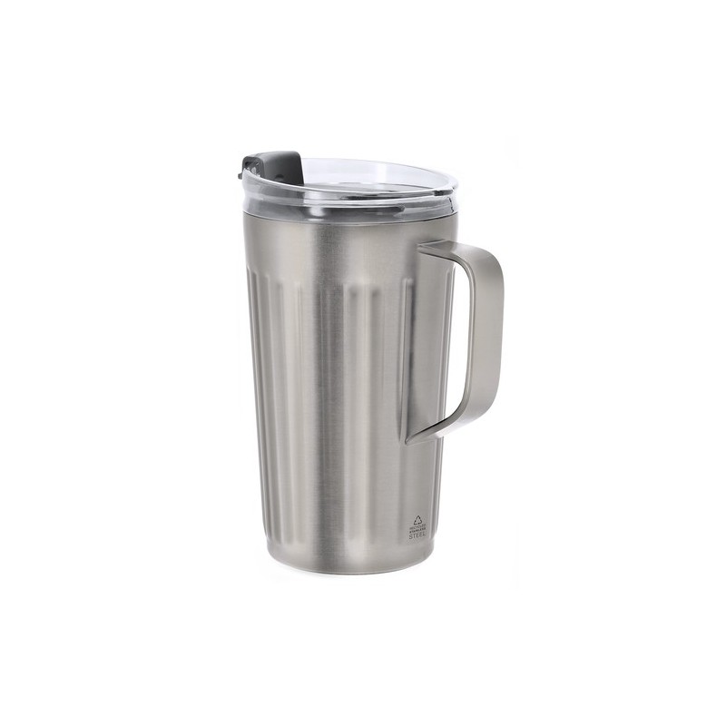 Tasse thermique pas cher personnalisée Korpla Couleurs : argenté Matières : acier inoxydable recyclé