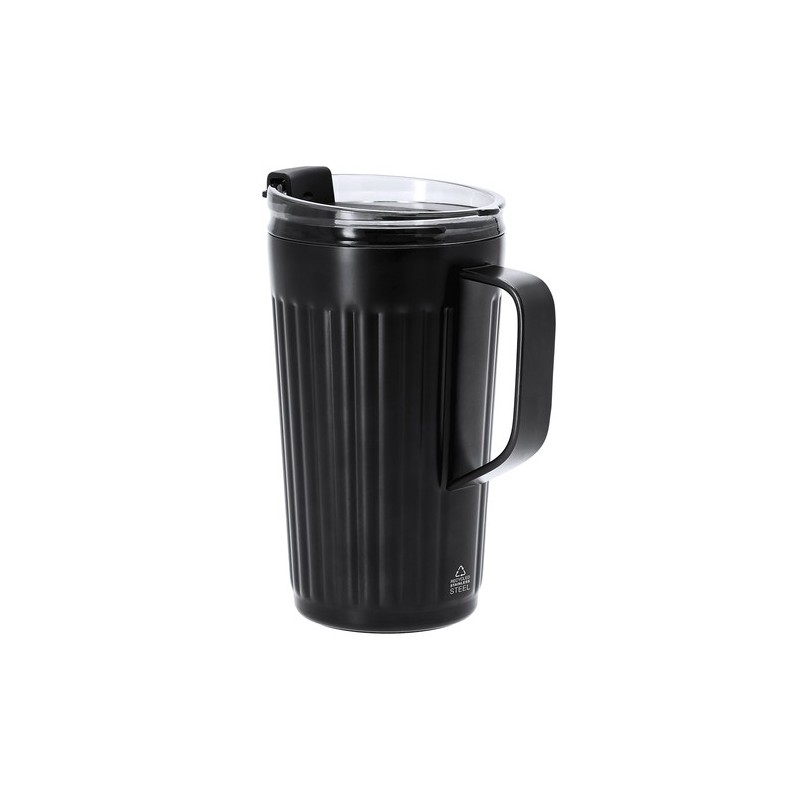 Tasse thermique pas cher personnalisée Korpla Couleurs : argenté Matières : acier inoxydable recyclé goodies entreprise design