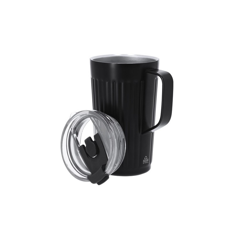 Tasse thermique pas cher personnalisée Korpla Couleurs : argenté Matières : acier inoxydable recyclé cadeau client original