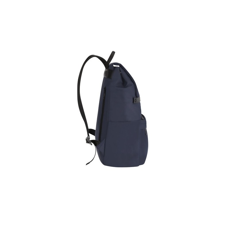 Sac à dos personnalisé pas cher Salkey Matières : PU Couleurs : bleu marine marquage laser ultra précis