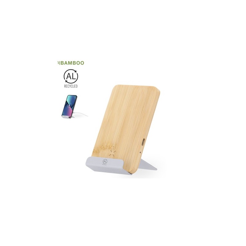 Chargeur personnalisé pas cher Dimitry Matières : bambou Couleurs : naturel personnalisable avec votre logo