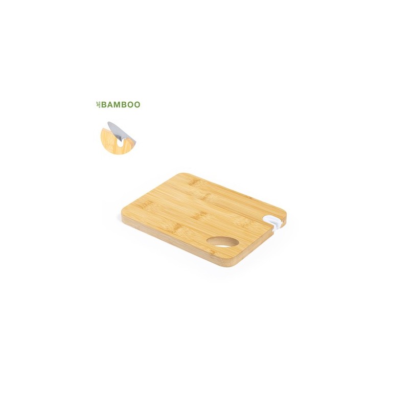 Planche à Découper Personnalisée Éco-responsable avec Aiguiseur Polter - Ustensiles de Cuisine Matières : bambou