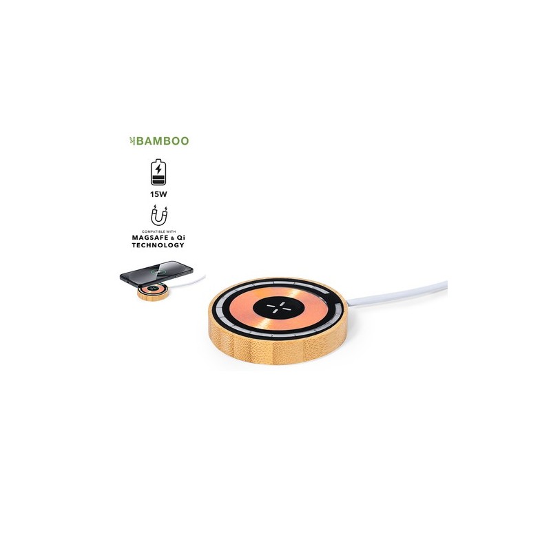 Chargeur Éco-responsable et Pratique 15W Personnalisé Ming Matières : bambou