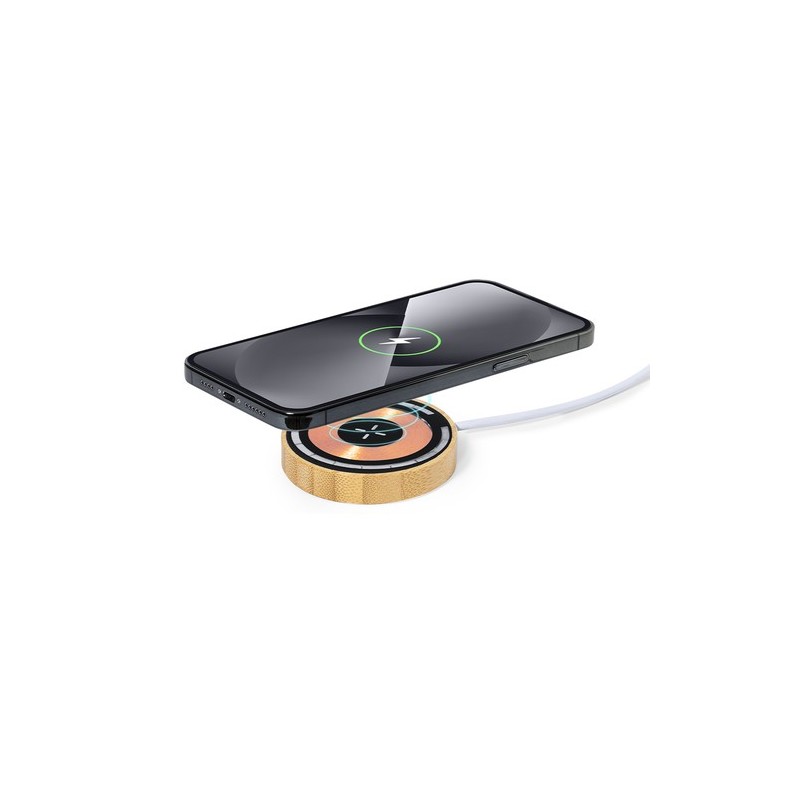 Chargeur Éco-responsable et Pratique 15W Personnalisé Ming Matières : bambou goodies publicitaire événementiel