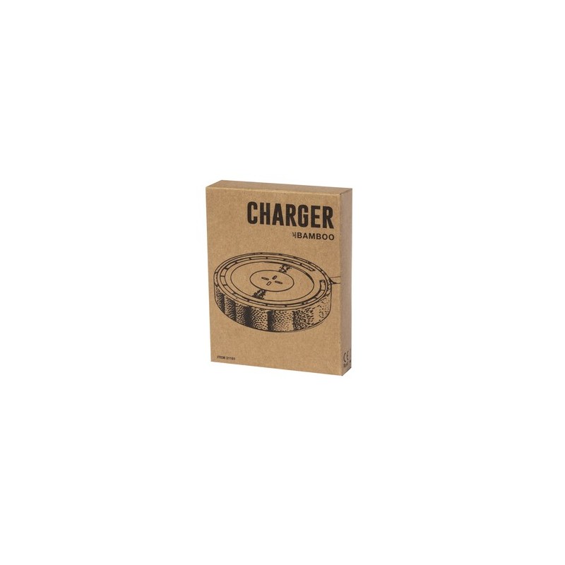 Chargeur Ming Sans Fil 15W avec Base en Bambou