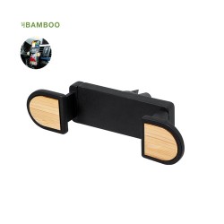 Support Téléphone Design Personnalisé Amiltox - Support pas cher Matières : bambou Couleurs : noir 2