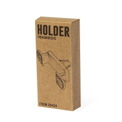 Support Téléphone Design Personnalisé Amiltox - Support pas cher Matières : bambou Couleurs : noir objet promotionnel éco-respon