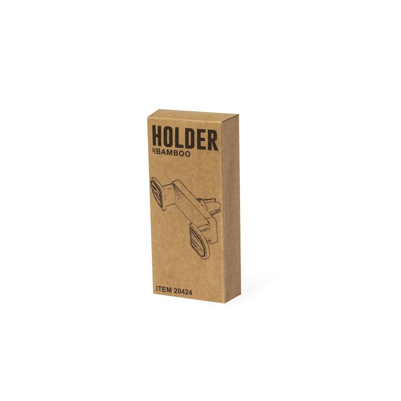 Support Téléphone Design Personnalisé Amiltox - Support pas cher Matières : bambou Couleurs : noir objet promotionnel éco-respon