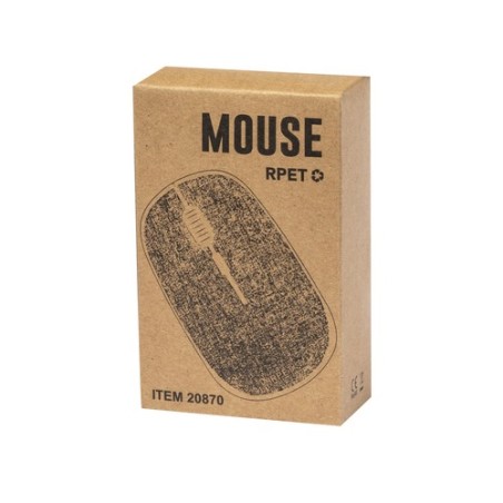 Souris Éco-responsable Personnalisée Haute Technologie - Elington pas cher Couleurs : gris Matières : polyester recyclé impressi