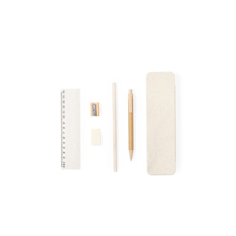Kit Écolier Pratique et Éco-responsable Personnalisé Elyndor pas cher Matières : ABS Couleurs : naturel