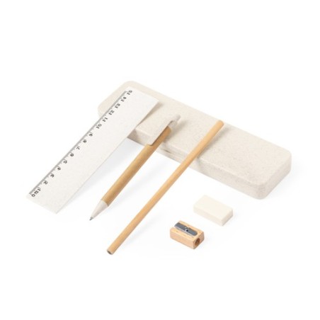 Kit Écolier Pratique et Éco-responsable Personnalisé Elyndor pas cher Matières : ABS Couleurs : naturel cadeau entreprise pas ch