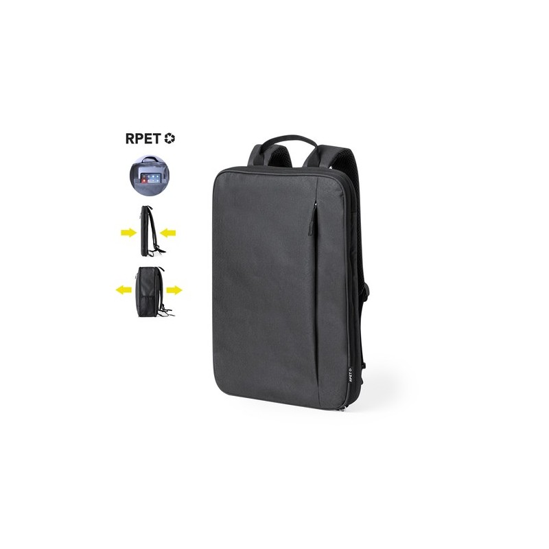 Sac à Dos Durable Personnalisé et Extensible Weiter à prix réduit Matières : PET recyclé Couleurs : noir personnalisable avec vo