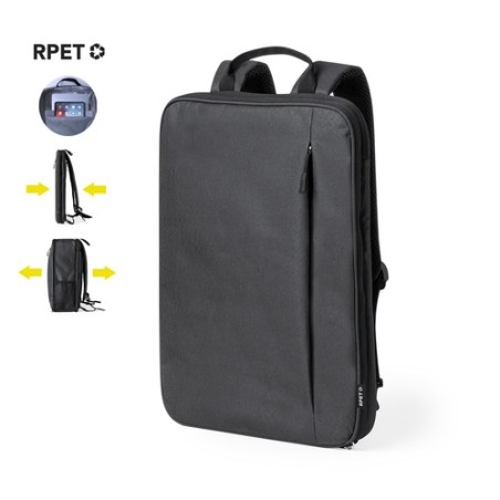 Sac à Dos Durable Personnalisé et Extensible Weiter à prix réduit Matières : PET recyclé Couleurs : noir personnalisable avec vo