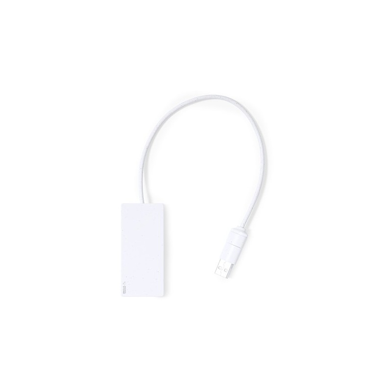 HUB USB Éco-responsable Personnalisé Informatique pas cher - Nagent Matières : ABS Couleurs : blanc