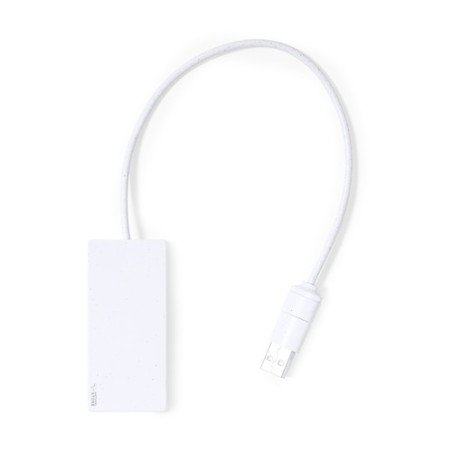 HUB USB Éco-responsable Personnalisé Informatique pas cher - Nagent Matières : ABS Couleurs : blanc