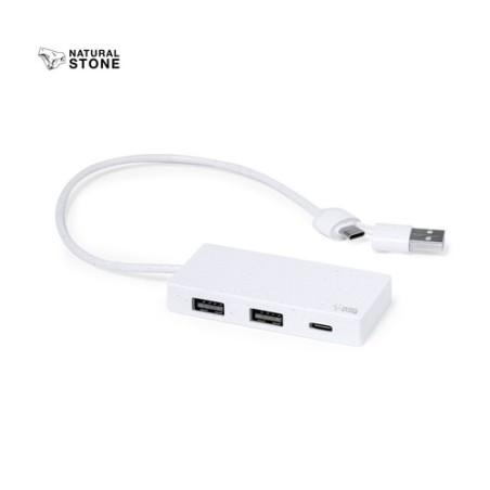 HUB USB Éco-responsable Personnalisé Informatique pas cher - Nagent Matières : ABS Couleurs : blanc personnalisable avec votre l