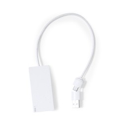 HUB USB Éco-responsable Personnalisé Informatique pas cher - Nagent Matières : ABS Couleurs : blanc goodies publicitaire événeme