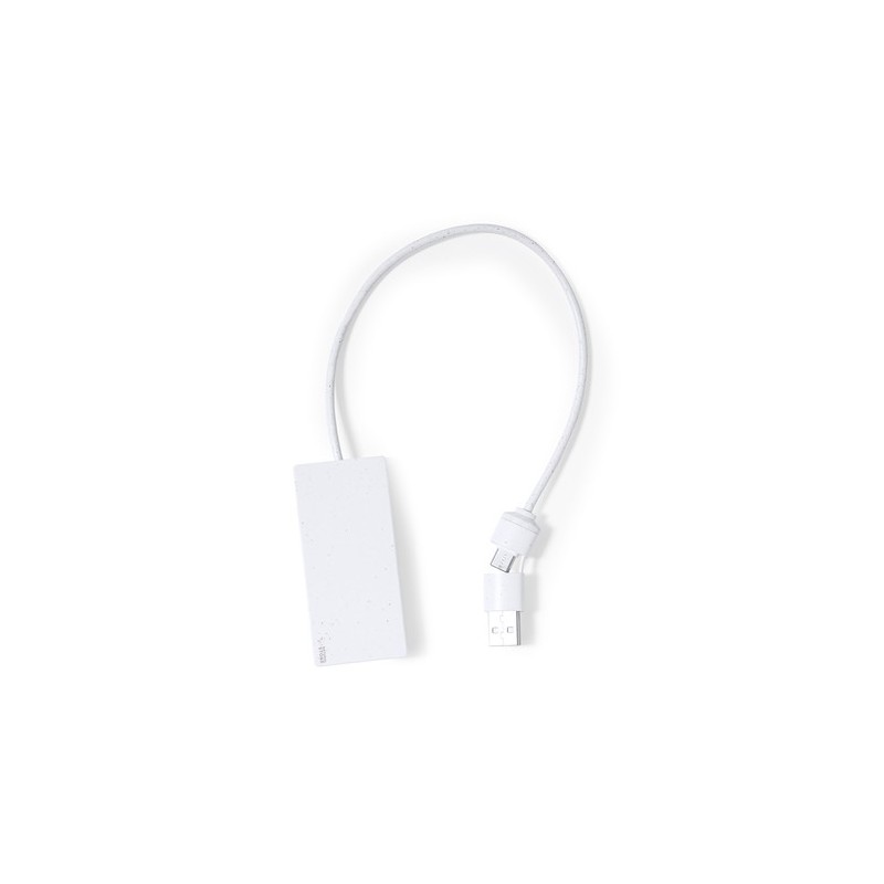 HUB USB Éco-responsable Personnalisé Informatique pas cher - Nagent Matières : ABS Couleurs : blanc goodies publicitaire événeme