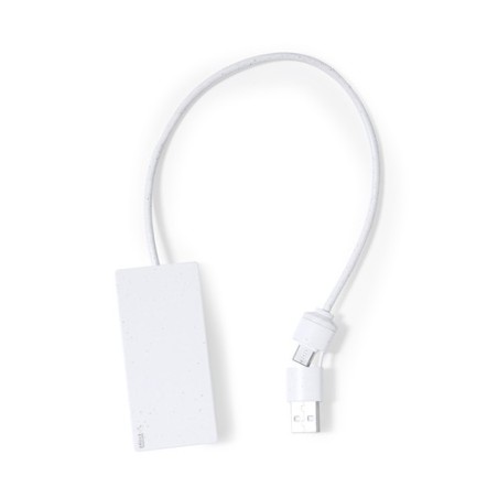 HUB USB Éco-responsable Personnalisé Informatique pas cher - Nagent Matières : ABS Couleurs : blanc goodies publicitaire événeme