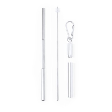 Paille Réutilisable Personnalisée en Acier Inoxydable Jexor Matières : acier inoxydable Couleurs : argenté