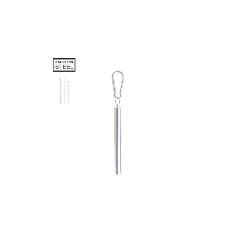 Paille Réutilisable Personnalisée en Acier Inoxydable Jexor Matières : acier inoxydable Couleurs : argenté personnalisable avec 