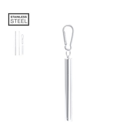 Paille Réutilisable Personnalisée en Acier Inoxydable Jexor Matières : acier inoxydable Couleurs : argenté personnalisable avec 