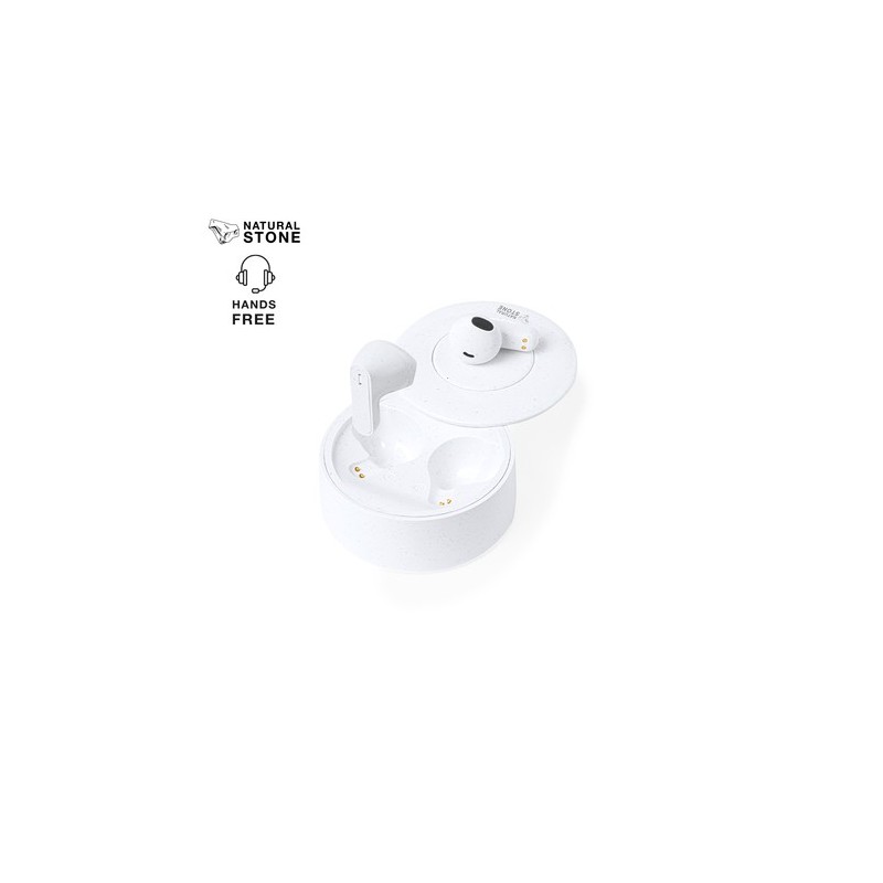 Écouteurs Audio Bluetooth 5.3 Éco-responsables et Personnalisés Bekery pas cher Matières : ABS Couleurs : blanc personnalisable 