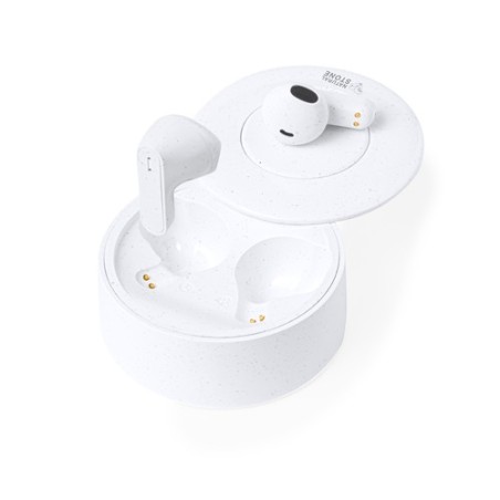 Écouteurs Audio Bluetooth 5.3 Éco-responsables et Personnalisés Bekery pas cher Matières : ABS Couleurs : blanc cadeau entrepris
