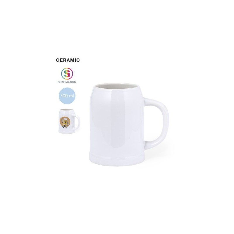 Carafe Sublimée Unique Éco-responsable Heim Matières : céramique Couleurs : blanc personnalisable avec votre logo
